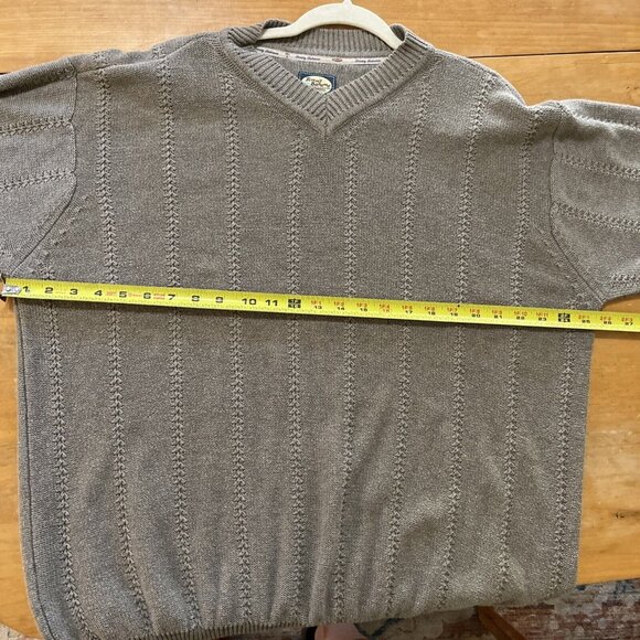 Tommy Bahama Sweater Mens Large Taupe Tan V Neck Golf Casual Knit Pullover Top - Picture 4 of 7